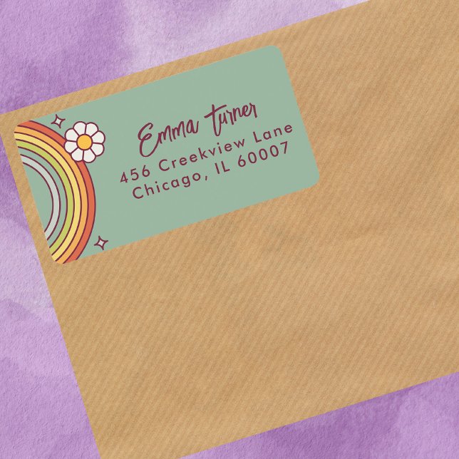 Retro Dusty Blue Modern Script Address Label (Creator Uploaded)