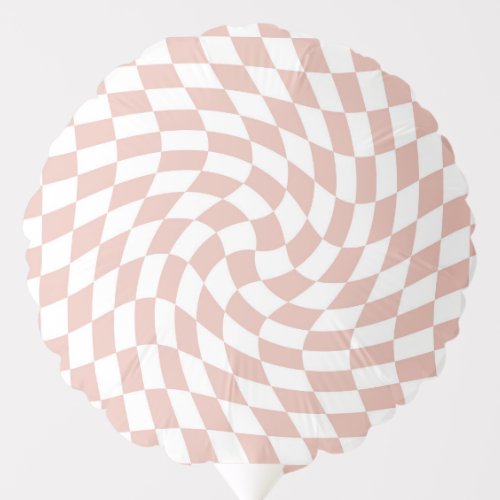 Retro Dusty Rose Sand Pink Checkered Wedding Balloon