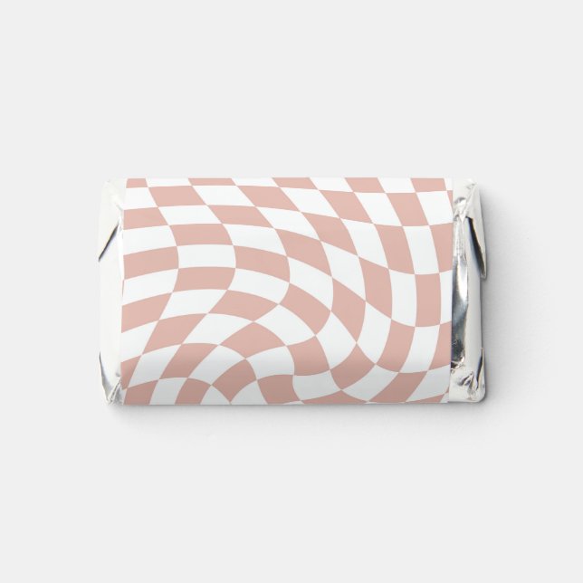 Retro Dusty Rose Sand Pink Checks Checkered    Hershey's Miniatures (Front)