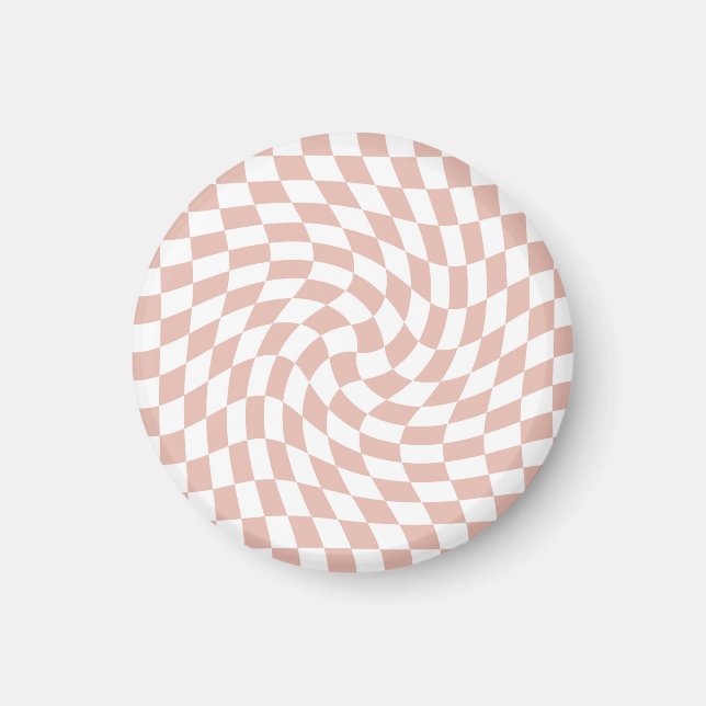 Retro Dusty Rose Sand Pink Checks Checkered     Magnet (Front)