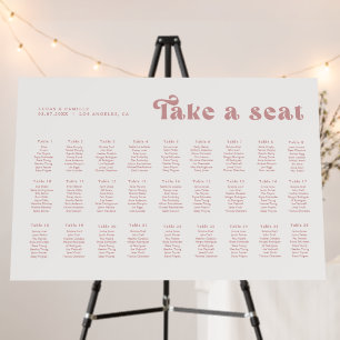 Retro Dusty Rose Wedding seating charts Foam Board