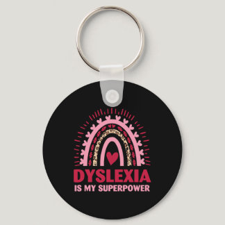 Retro Dyslexia Is My Superpower Dyslectic Reading  Keychain