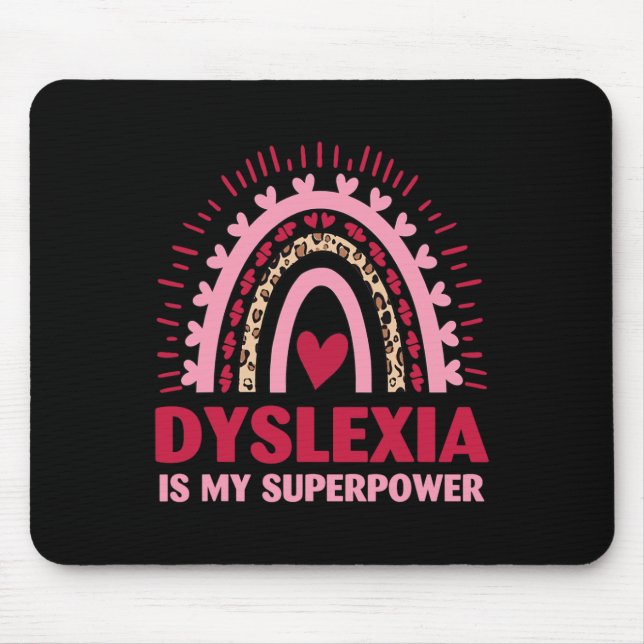 Retro Dyslexia Is My Superpower Dyslectic Reading  Mouse Pad (Front)