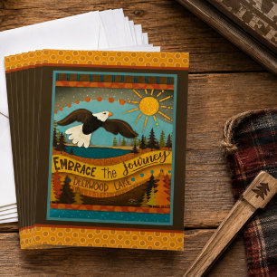 Retro Eagle Lake Quote Colorful Flat Card