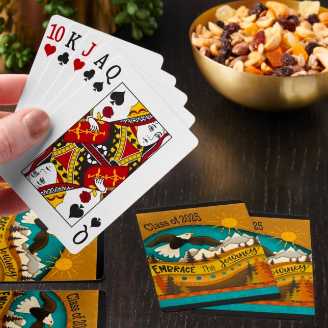 Retro Eagle Soaring Graduation Inspirational Quote Poker Cards (Creator Uploaded)