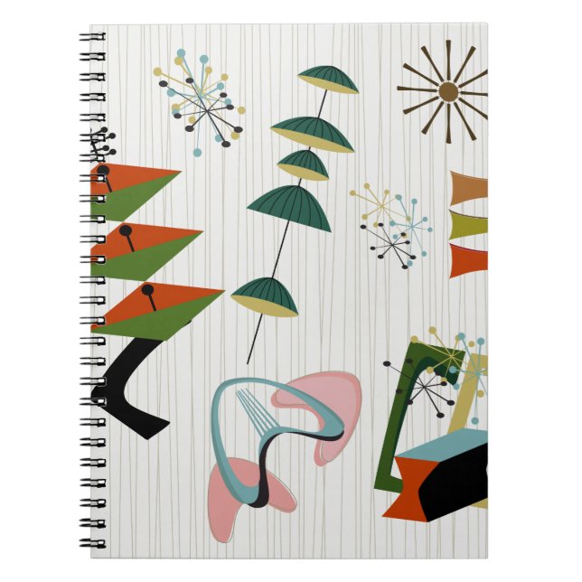 Retro Eames-Era Atomic Inspired Notebook (Front)