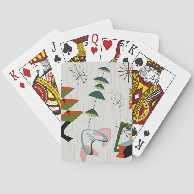 Retro Eames-Era Atomic Inspired Poker Cards (Back)