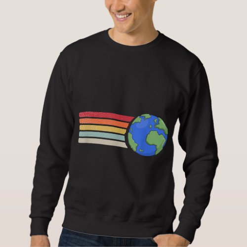 Retro Earth Planet Outer Space Science Sweatshirt