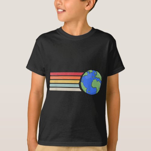 Retro Earth Planet Outer Space Science T_Shirt