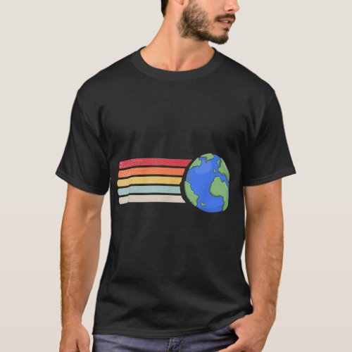 Retro Earth Planet Outer Space Science T_Shirt