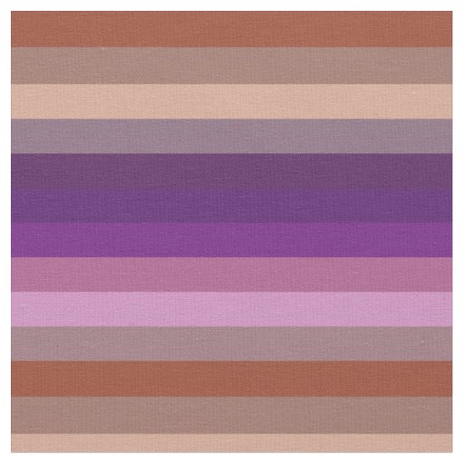 Retro Earth & Plum Horizontal Stripe Pattern Fabric