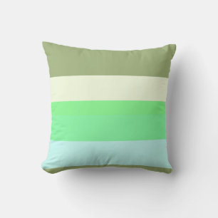 Retro Earth & Sea Vertical Stripes Throw Pillow