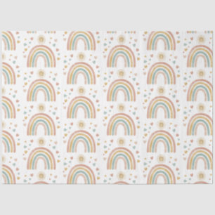 Retro Earthy Colors Watercolor Rainbow Sun Pattern Tissue Paper