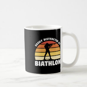 Retro Easily Distracted By Biathlon Biathlete  Coffee Mug
