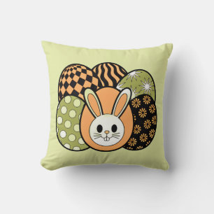 Retro Easter Bunny Decorative Throw Pillow