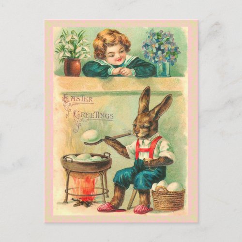 Retro Easter Bunny Postcard