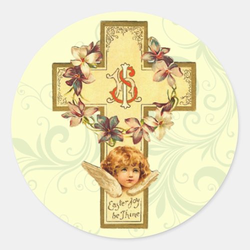 Retro Easter Cross Stickers