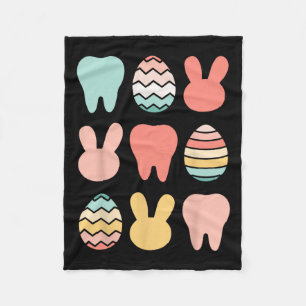 Retro Easter Dentist Dental Istant Oral Hygienist Fleece Blanket