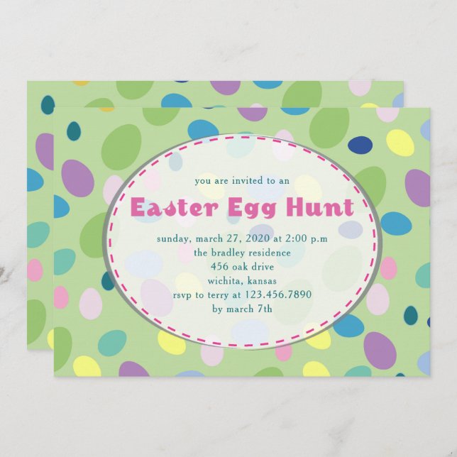 Retro Easter Eggs Party Invitation (Front/Back)