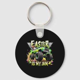 Retro Easter Is My Jam Monster Truck Off-road Fun Keychain