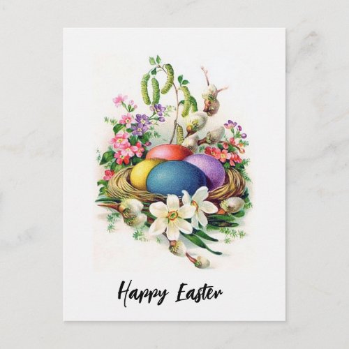 Retro Easter Nest Postcard