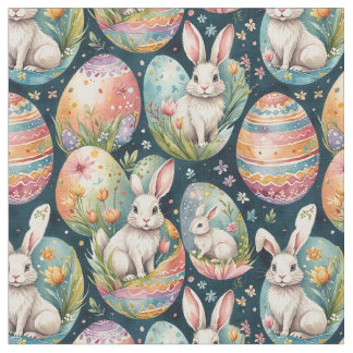 Retro Easter seamless pattern. Watercolor Fabric