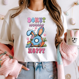 Retro Easter Tee, Donut Worry Be Hoppy T-Shirt
