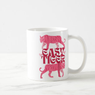 Retro Easy Tiger Boho Tattoo Style Valentines Day Coffee Mug