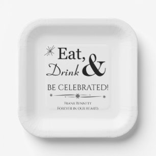 Retro Eat Drink Be Celebrated Celebration of Life Paper Plates