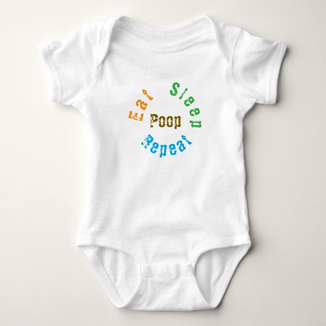Retro Eat Sleep Poop Repeat | funny Quote Toddlers Baby Bodysuit (Front)
