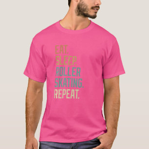 Retro Eat Sleep Roller Skating Repeat Vintage T-Shirt