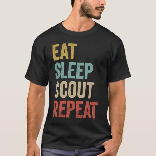 Retro Eat Sleep Scout Boy Scouting Leader T_Shirt