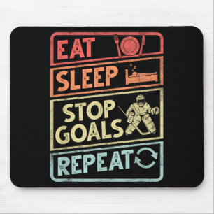 Retro Eat Sleep Stop Goals Repeat Vintage Ice Mouse Pad