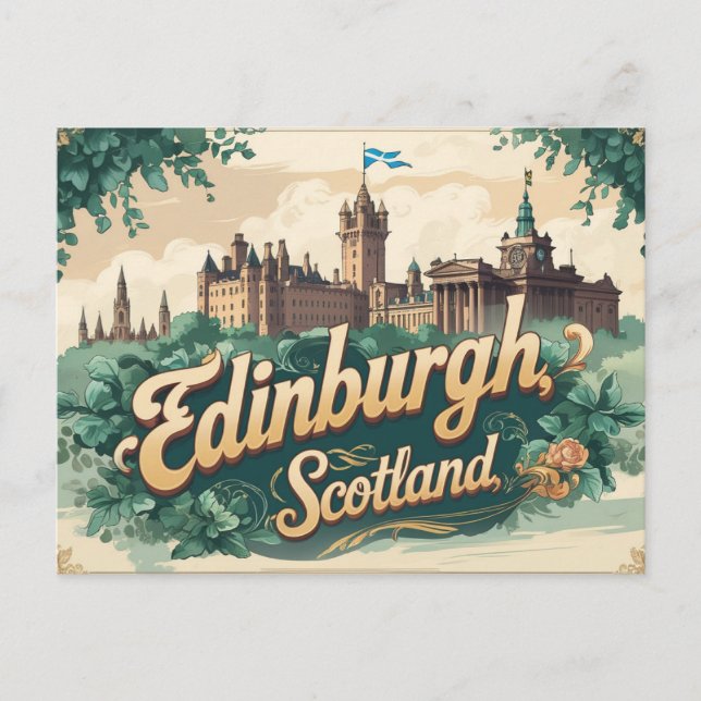 Retro Edinburgh Escape Postcard (Front)