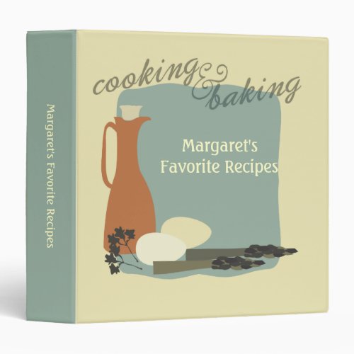 retro eggs asparagus cooking baking recipe binder