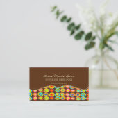 Retro eggs on chocolate/ DIY background Business Card (Standing Front)