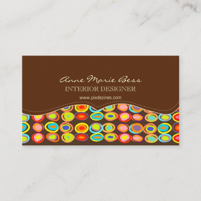 Retro eggs on chocolate/ DIY background Business Card (Front)