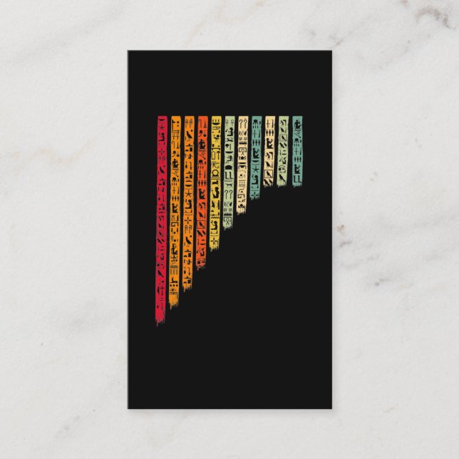 Retro Egyptian Hieroglyphics Egypt Culture Business Card (Front)