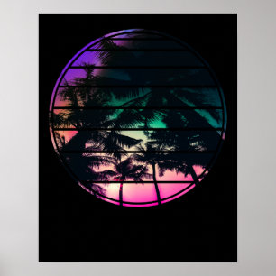 Retro Eighties 80s 90s Beach Style design with pal Poster