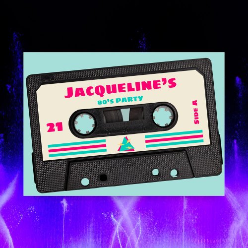 Retro Eighties Mix Tape 21st Birthday Party Invitation