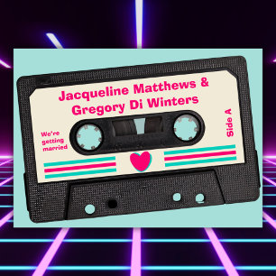 Retro Eighties Music Mix Tape Wedding Invitation