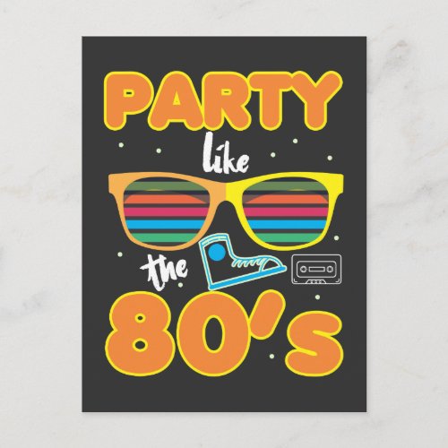 Retro Eighties Party like the 80s Postcard