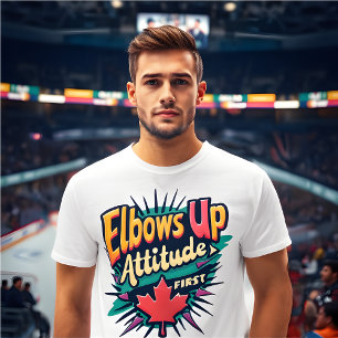 Retro Elbows Up, Attitude First T-Shirt