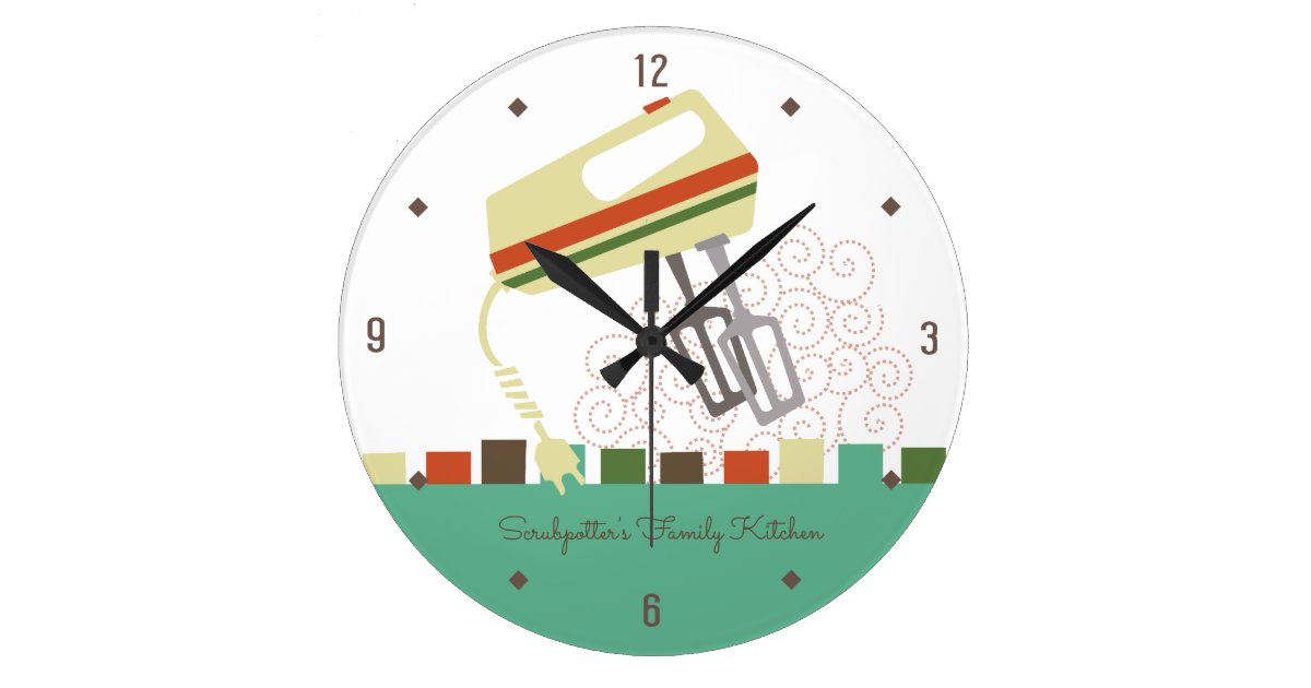 Retro Electric Beaters Baking Mixer Kitchen Clock Zazzle Com