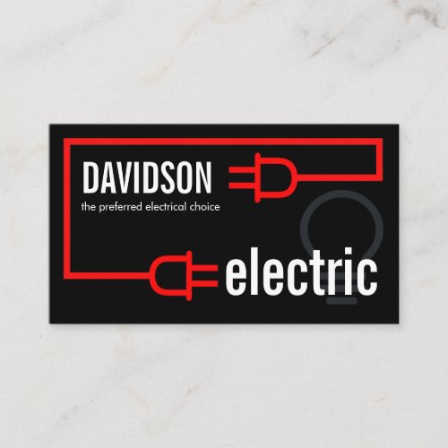 Retro Electric Bulb Plug Circuit Business Card