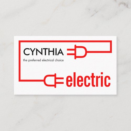 Retro Electric Bulb Plug Circuit Business Card