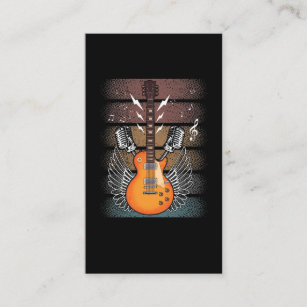 Retro Electric Guitar Singer Band Rock Music Business Card