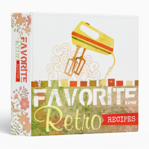 Retro electric mixer cookbook recipe binder