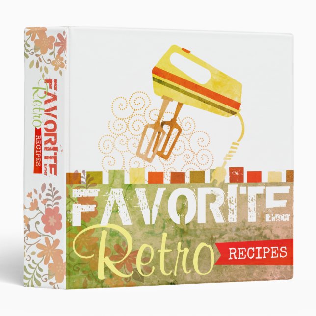 Retro electric mixer cookbook recipe binder (Front/Spine)