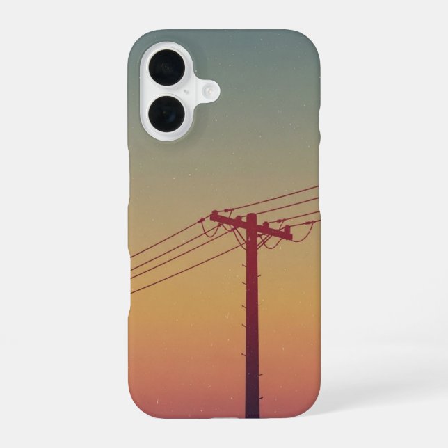 Retro Electric Pole iPhone Case (Back)